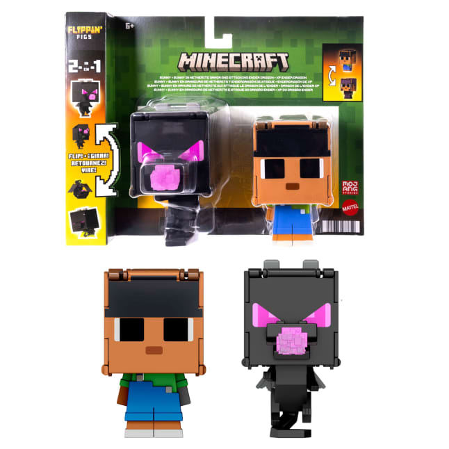 Minecraft Flippin' Figs Coffret de 2 Sunny et Dragon de L’ender - Imagen 1 de 6