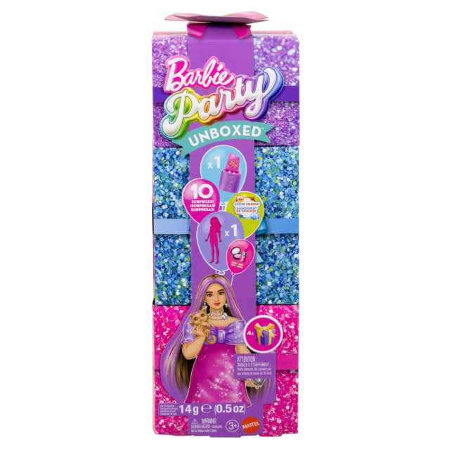 Barbie Party Unboxed Glam Party Series Pink Sparkle Doll & Accessories With 10 Surprises - Image 1 of 6