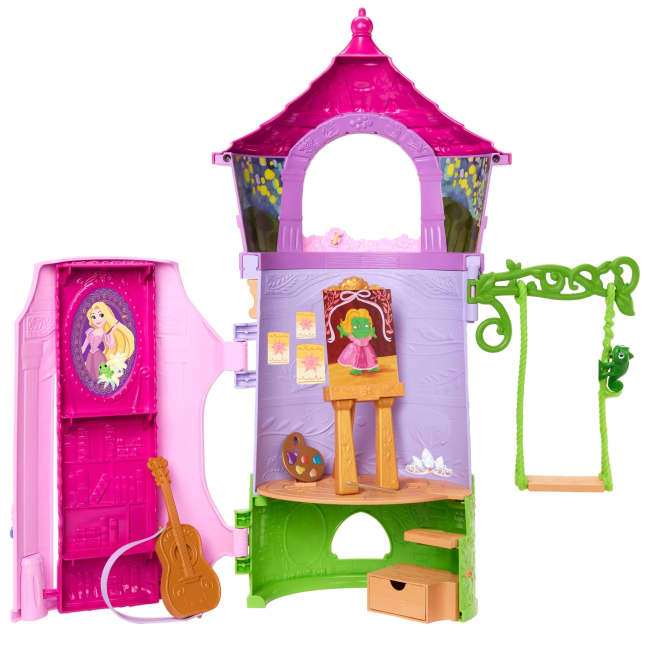 Disney Princess Enchanted Stories Rapunzel's Tower Playset With 6 Play Areas, Pascal Figure & 5 Accy - Imagen 1 de 6