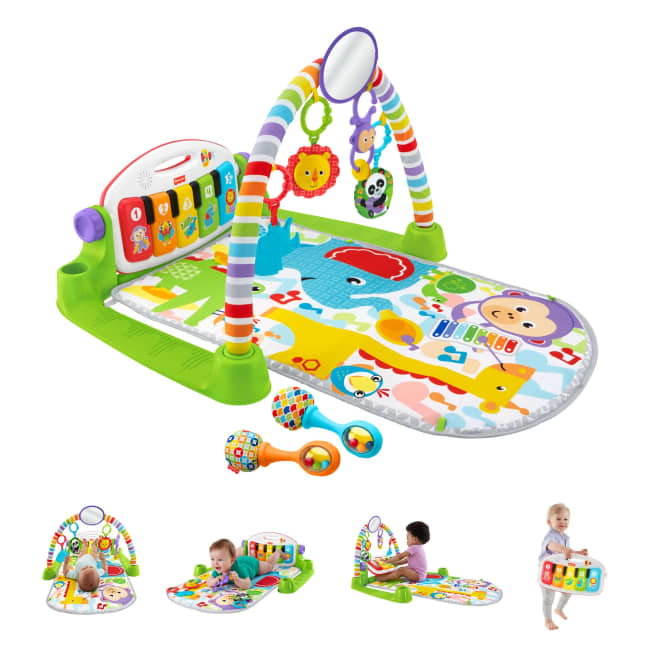 Fisher-Price Deluxe Kick & Play Piano Baby Gym Learning Toy & Newborn Rattle Maracas - Image 1 of 6