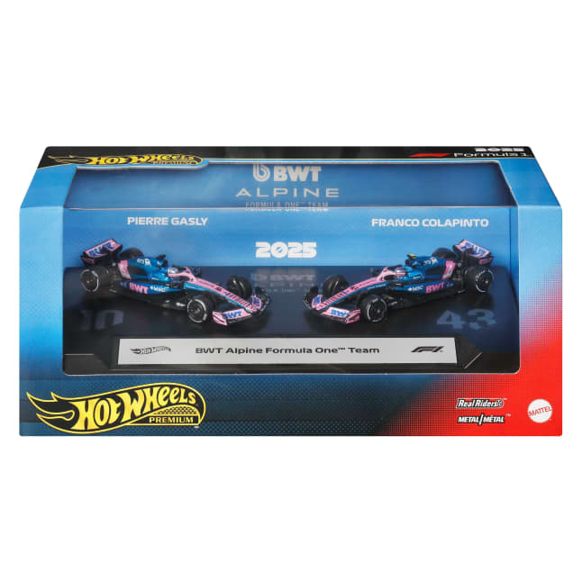 Hot Wheels Premium Formula 1 2-Pack Of 1:64 Scale Cars, Bwt Alpine Formula One Team Of Gasly & Colapinto - Imagen 1 de 