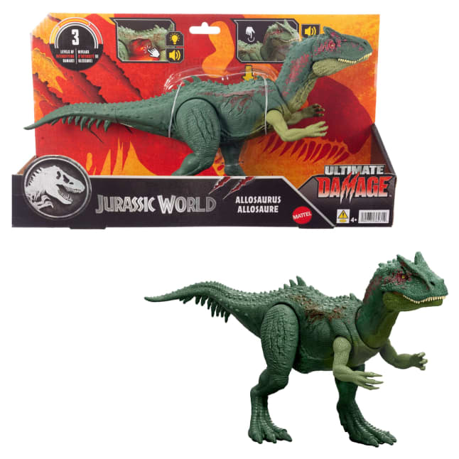Jurassic World Rebirth Ultimate Damage Allosaurus Light Up Dinosaur Figure, Chomp & Roar Toy - Image 1 of 6