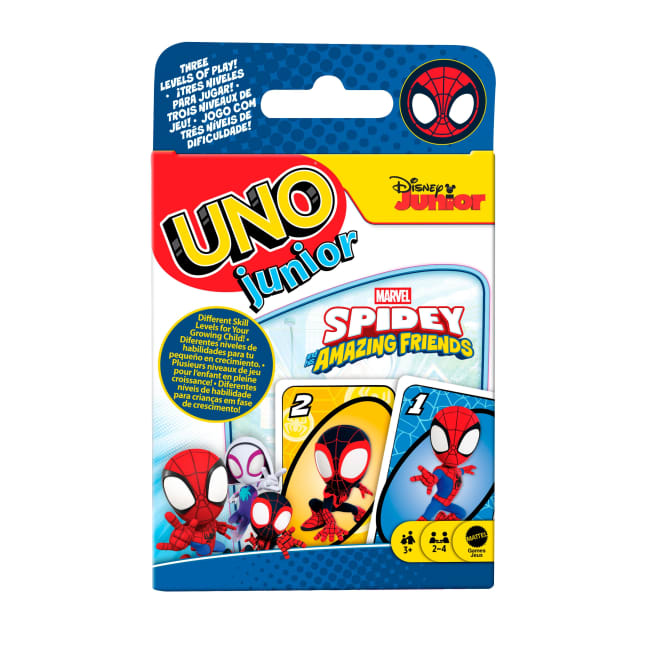 UNO Junior Marvel Spidey And His Amazing Friends Card Game For Kid, Adult & Family Nights - Imagen 1 de 