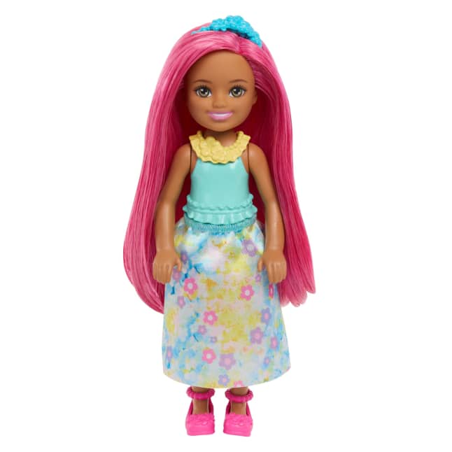 Barbie Chelsea Royal Small Doll With Pink Hair, Removable Skirt, Shoes & Hair Accessory, 6-Inch - Image 1 of 6