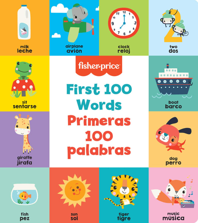 Fisher-Price First 100 Words (Primeras 100 Palabras) Board Book in English & Spanish - Image 1 of 5