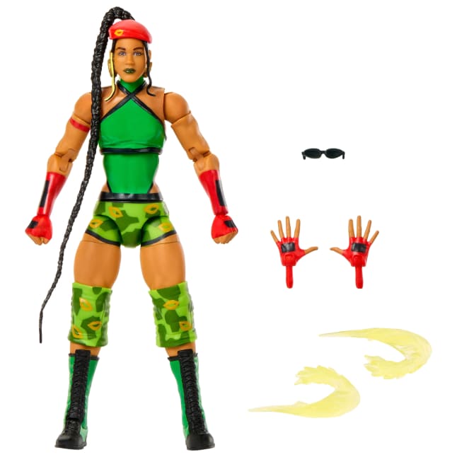 WWE X Street Fighter Bianca Belair Action Figure & Accessories, 6-inch Collectible Cammy Mashup Set - Image 1 of 6