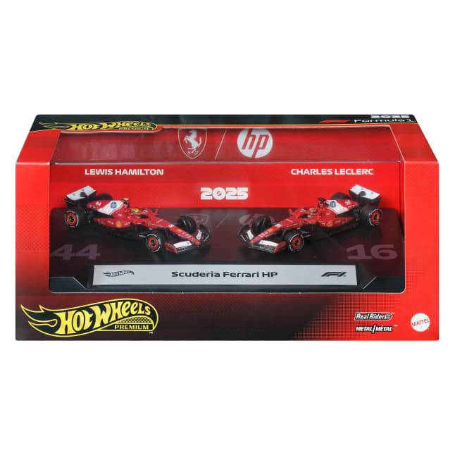 Hot Wheels Premium Formula 1 2-Pack, Scuderia Ferrari Hp Cars Of Lewis Hamilton & Charles Leclerc - Image 1 of 