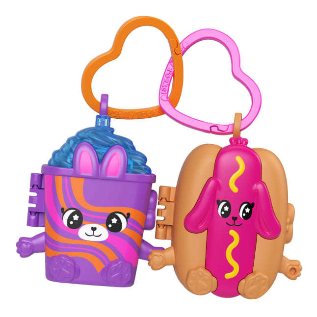 Polly Pocket Doll & Mini Compact Duo, Food-Themed Micro Playsets With 2 Dolls & 2 Keychain Clips - Imagen 1 de 