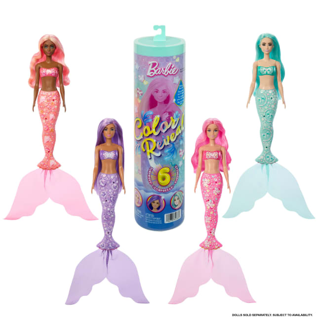 Poupée de Sirène et Accessoires Barbie Color Reveal Avec 6 Surprises (Les Styles Peuvent Varier) - Imagem 1 de 