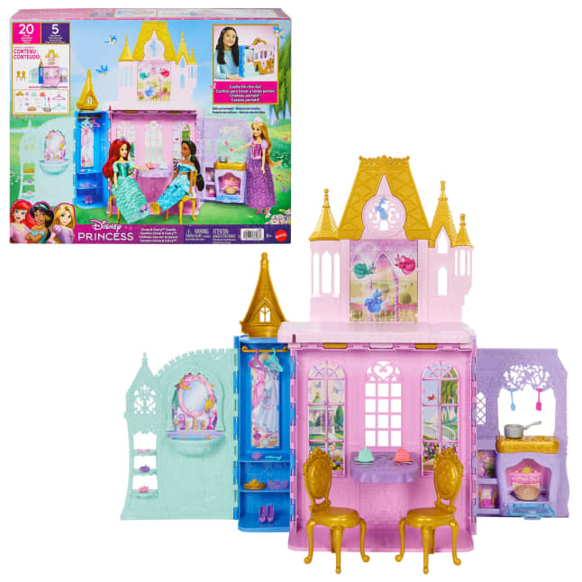 Disney Princess Close & Carry Foldable Castle Playset With 5 Play Areas & 20 Accessories - Image 1 of 