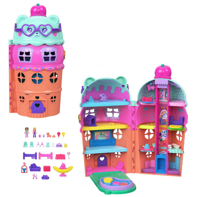 Polly Pocket Dolls And Playset, Gelato House With Elevator, Ice Cream Theme With 25+ Accessories Including Furniture And Pets - Imagen 1 de 6
