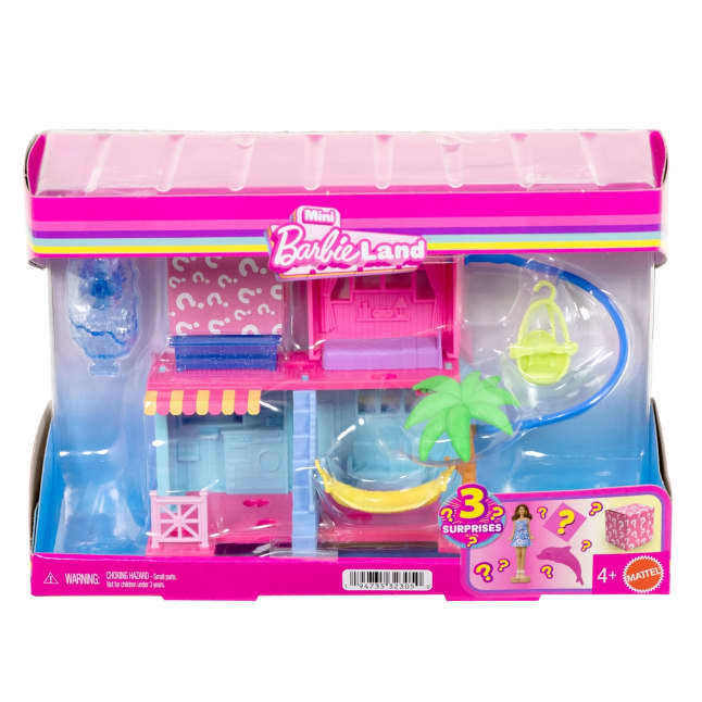 Barbie Mini Barbie Land Doll & Beach House Set, With 1.5-Inch Doll, Furniture & Accessories - Imagen 1 de 1