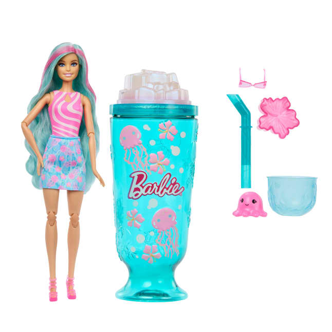 Barbie Pop Reveal Doll & Accessories, Sea Slushy Series Fashion Doll, Pet, Slime & Color Change - Image 1 of 6