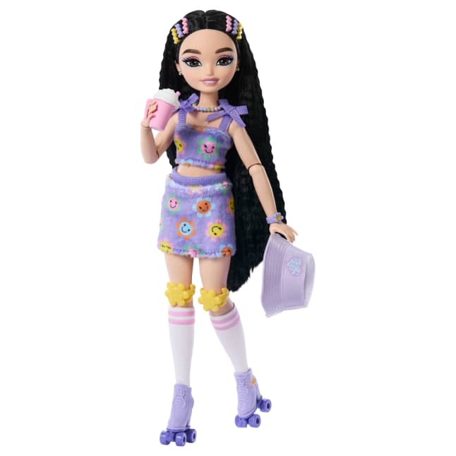 Dream Besties Barbie Renee Roller Skating Fashion Doll With 12 Video & Food Themed Accessories - Image 1 of 6