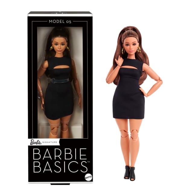 Barbie Basics Collectible Doll, Model 05 With Brunette Hair, Black Dress & Heels - Image 1 of 6