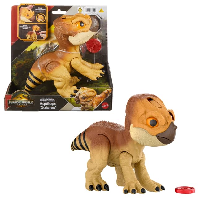 Jurassic World Rebirth Primal Protector Aquilops Dolores interactive Dinosaur Toy, Attack & Sounds - Image 1 of 6