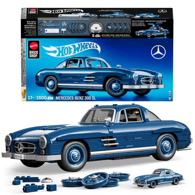 Mattel Brick Shop Hot Wheels Juguete de Construcción Premium Mercedes Benz 300 SL - Imagen 1 de 6