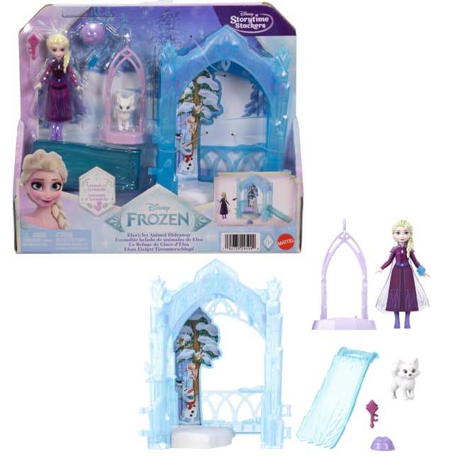 Disney Frozen Storytime Stackers Elsa Small Doll & Icy Animal Hideaway Playset W/ Fox & Bird Figures - Image 1 of 6