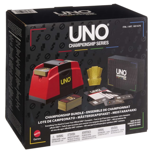 Coffret de Tournoi Uno Série Championnat Avec Batteur de Cartes Pour enfants et Adultes - Imagen 1 de 