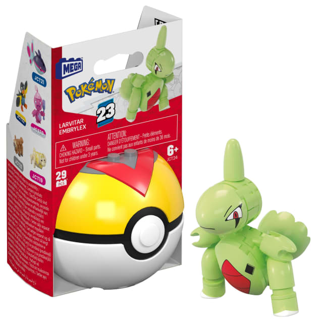 MEGA Pokémon Jogo de Construção Pokébola Colecionável Larvitar - Imagen 1 de 6
