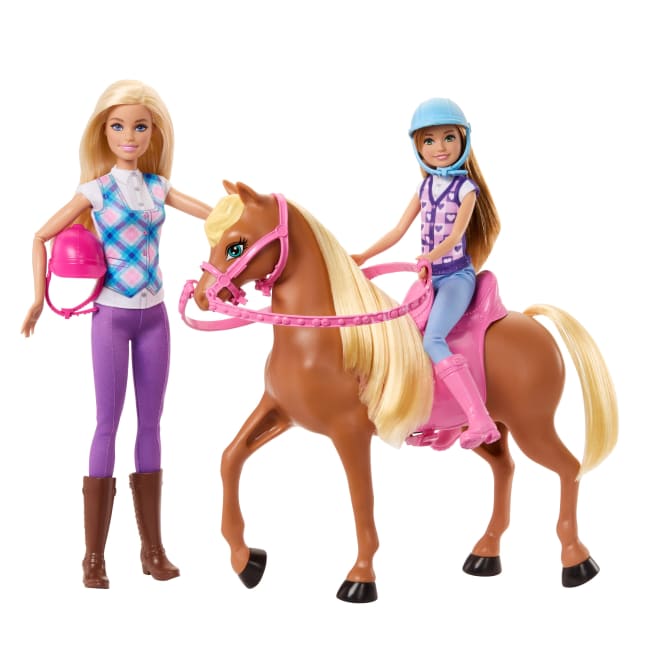 Barbie Coffret Cheval et 2 Poupées Avec Casques et Accessoires - Image 1 of 6