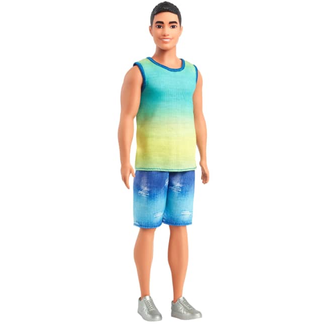 Barbie Fashionistas Ken Doll #236 in Ombre Tank And Jean Shorts, Black Hair - Image 1 of 6