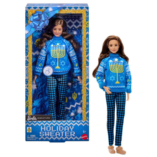 Barbie Holiday Sweater Doll, Collectible Ugly Sweater Doll in Themed Knit Sweater - Imagen 1 de 