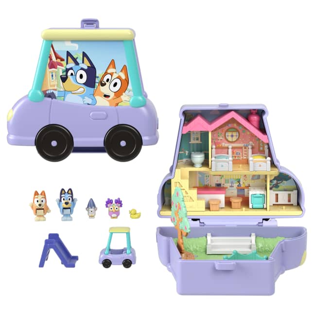 Polly Pocket Micro Dolls & Playset, Bluey Compact With 7 Accessories Including Bluey & Bingo Figures - Image 1 of 
