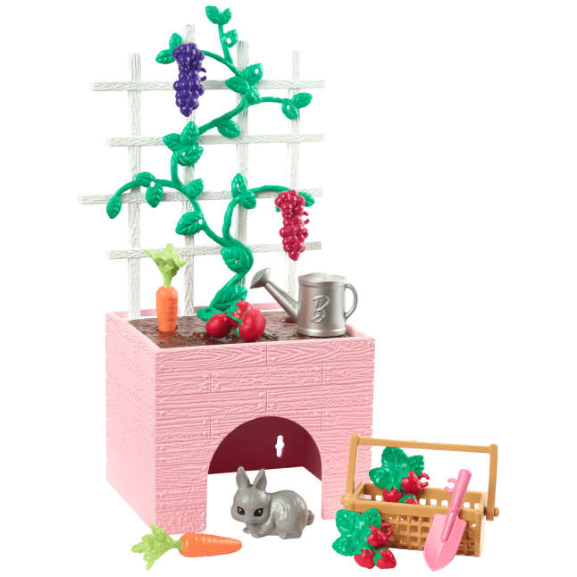 Barbie World Garden Playset With 12 Pieces Including Planter, Bunny Figure, Food & More - Imagem 1 de 6
