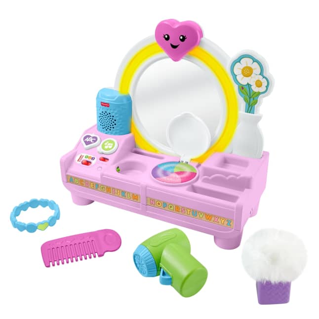 Fisher-Price Laugh & Learn Let's Get Ready Vanity Musical Playset For Baby & Toddler, 4 Play Pieces - Image 1 of 6