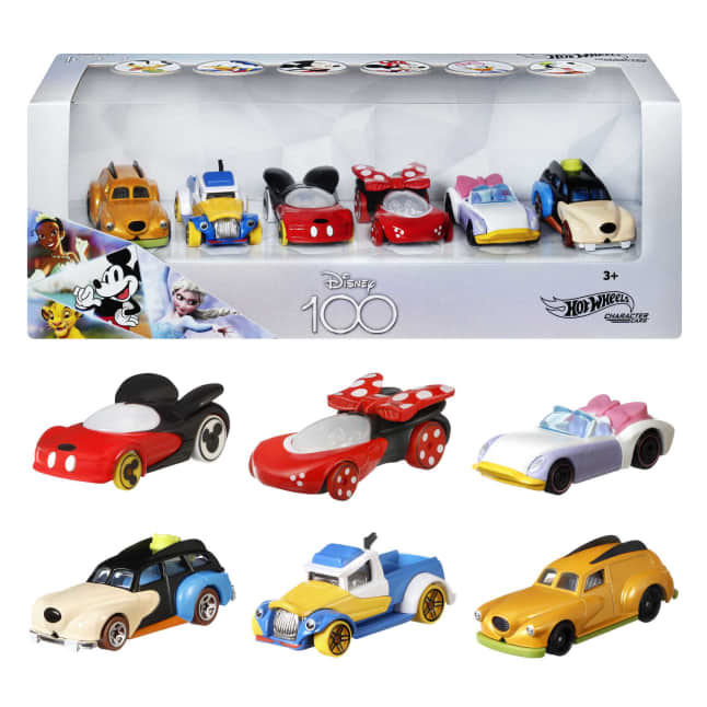 Hot Wheels Disney Character Cars, Set Of 6 Toy Cars in 1:64 Scale, Special Collector's Packaging - Image 1 of 6