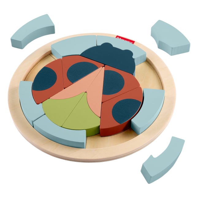 Fisher-Price Tiny Garden Wooden Lady Bug Jigsaw Puzzle For Kids Developmental Play, 18 Wood Pieces - Imagem 1 de 6