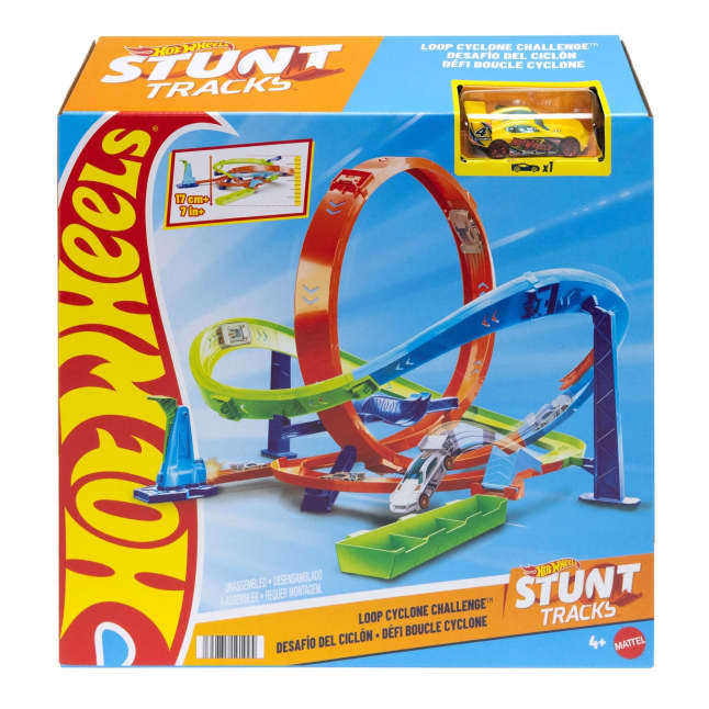 Hot Wheels Action Loop Cyclone Challenge Track Set With 1:64 Scale Toy Car, Easy Storage - Image 1 of 1