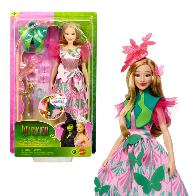 Universal Pictures’ Wicked Get Ready With Glinda Doll Set With 8 Accessories & Color Change Fun - Image 1 of 6