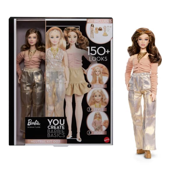 Barbie You Create Barbie Basics Neutral Kit 003, Customizable Fashion Doll & Universal-Fit Clothing - Imagen 1 de 6
