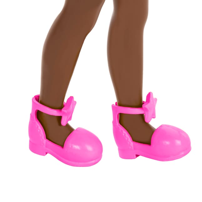 Barbie Chelsea Doll, Small Doll Wearing Removable Purple Floral Dress With Space Buns & Brown Eyes - Image 1 of 1