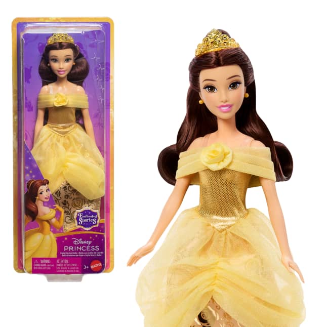 Disney Princess Enchanted Stories Belle Fashion Doll With Sparkling Dress & Accessories, Posable - Image 1 of 