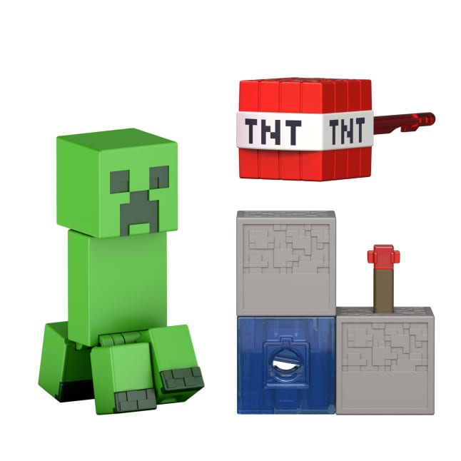 Minecraft Creeper Action Figure & Accessory Set, 3.25-Inch Scale Collectible Toy With Building Piece - Imagen 1 de 6