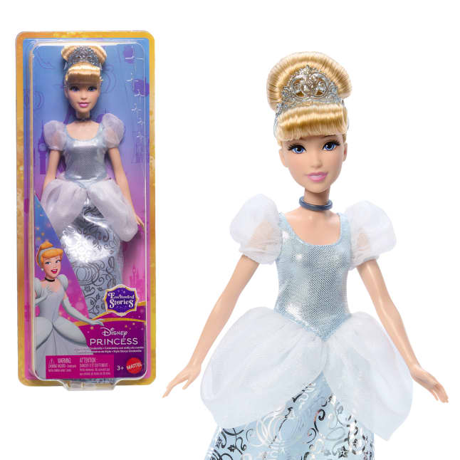 Disney Princess Enchanted Stories Cinderella Fashion Doll With Sparkling Dress & Accessories, Posable - Image 1 of 
