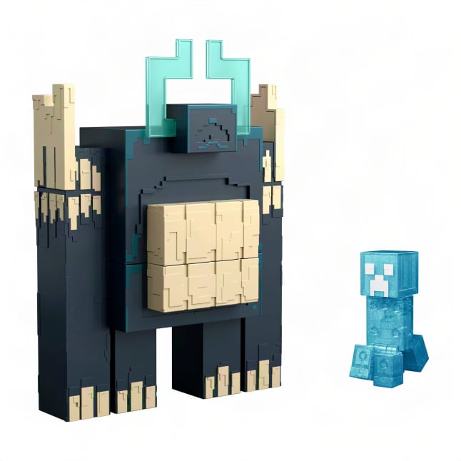 Mattel Minecraft dungeons Ii Twisted Warden Figurine Avec Variations Lumineuses et Sonores, Attaque Musclée et Effet Pixélisé - Image 1 of 6