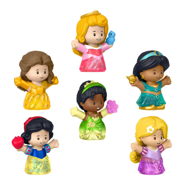 Fisher-Price Little People Disney Princess Shimmer Gowns Figure Set, 6 Characters - Image 1 of 