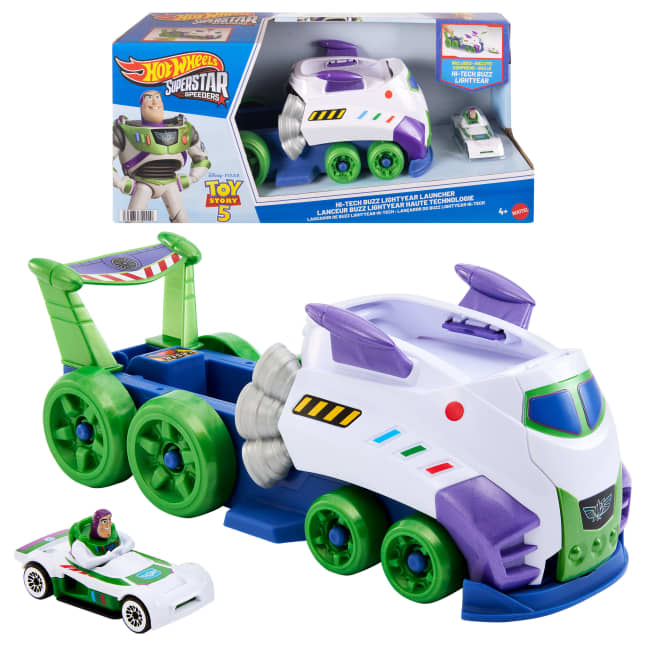 Hot Wheels Superstar Speeders Disney And Pixar Hi-Tech Buzz Lightyear Launcher & Die-Cast Vehicle - Image 1 of 