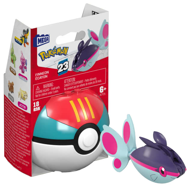 MEGA Pokémon Jogo de Construção Pokébola Colecionável Finneon - Image 1 of 6
