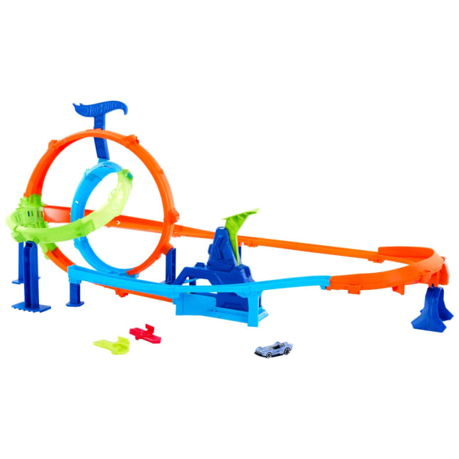 Hot Wheels Stunt Tracks Rapid Launch Cyclone Track Set & 1:64 Scale Die-Cast Toy Car - Image 1 of 5