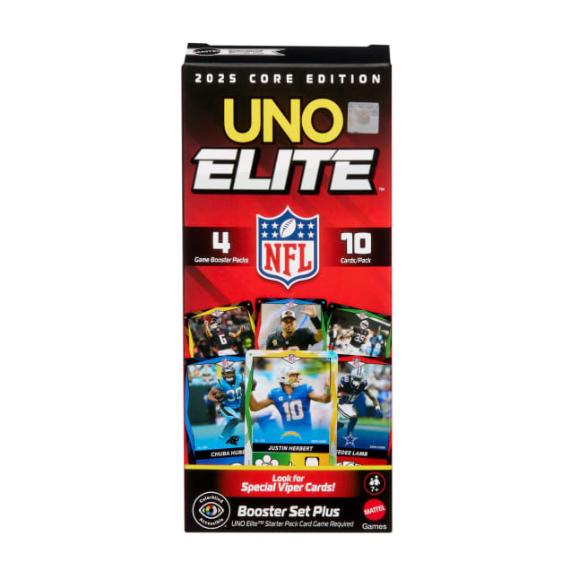 UNO Elite NFL Booster Set Plus With 40 Elite Action Cards, 2025 Core Edition (Players May Vary) - Imagen 1 de 6