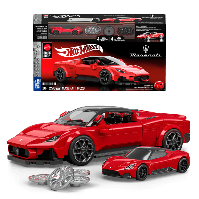 Mattel Brick Shop Hot Wheels Maserati Mc20, Kit de Construction de Jouets 250 Pièces, de Collection - Imagen 1 de 6