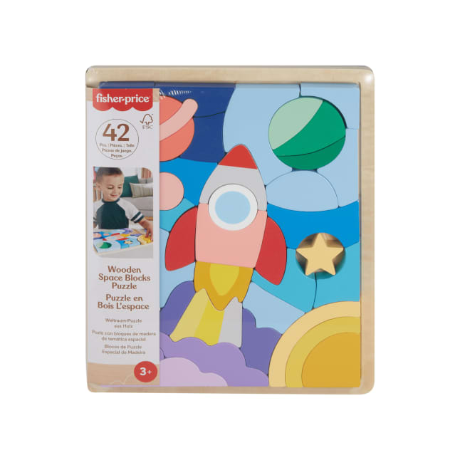 Fisher-Price Brinquedo para Bebês Quebra-cabeça de Madeira do Espaço - Image 1 of 6