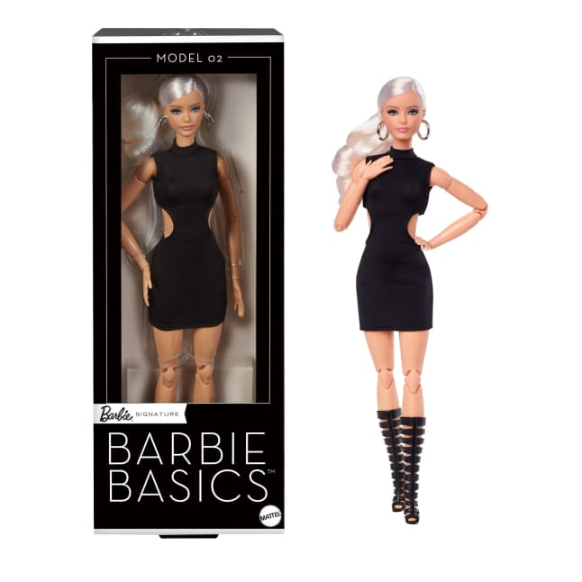 Barbie Basics Collectible Doll, Model 02 With Blonde Hair in Black Dress & Gladiator Boots - Image 1 of 6
