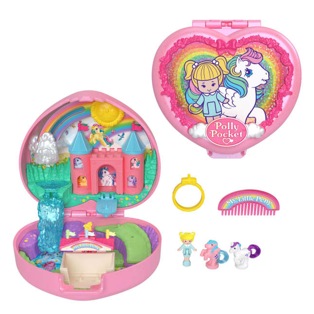Polly Pocket My Little Pony Compact Playset With Micro Glory & Firefly Dolls, Comb & Brushable Tails - Image 1 of 