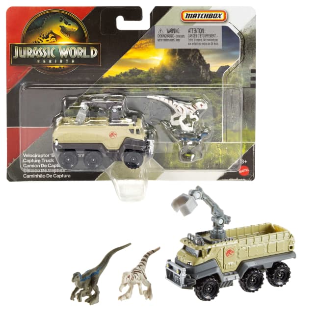 Matchbox Jurassic World Dino Transporter, Toy Car Or Truck & 1-2 Mini Dinosaurs - Imagem 1 de 6